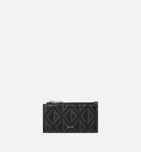 Zipped Card Holder • Black CD Diamond Canvas