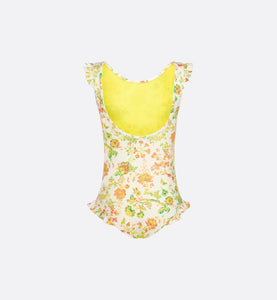 Kid's One-Piece Swimsuit • Technical Fabric with Floral Print