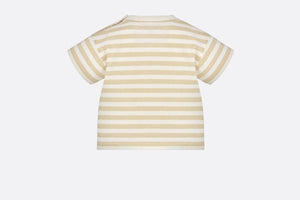 Baby T-Shirt • Ivory Cotton Jersey with Light Beige Stripes