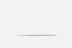 Dior Italic Chain Link Bracelet • Silver-Finish Brass and White Crystals