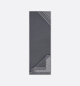 Dior Oblique Scarf • Gray and White Wool