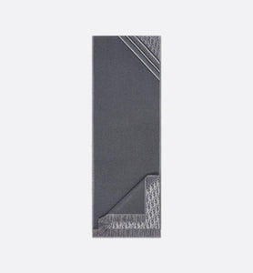 Dior Oblique Scarf • Gray and White Wool