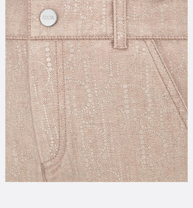 Kid's Bermuda Shorts • Beige Dior Oblique Cotton Denim