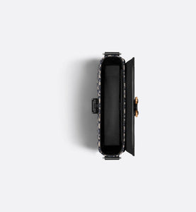 Mini Saddle Bag with Strap • Beige and Black Dior Oblique Jacquard and Black Grained Calfskin