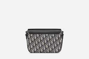 Mini Saddle Bag with Strap • Beige and Black Dior Oblique Jacquard and Black Grained Calfskin