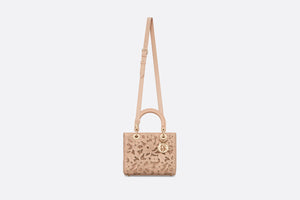 Medium Lady Dior Bag • Sand Pink Calfskin and D-Lace Embroidery with Macramé Effect