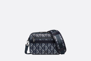Safari Bag with Strap • Navy Blue CD Diamond Canvas