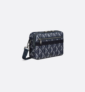 Safari Bag with Strap • Navy Blue CD Diamond Canvas