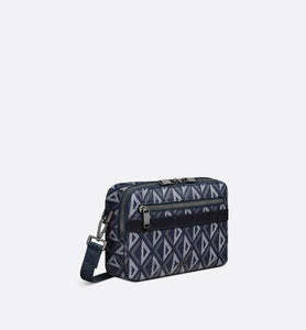 Safari Bag with Strap • Navy Blue CD Diamond Canvas