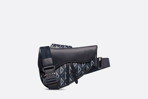 Saddle Bag • Navy Blue CD Diamond Canvas and Smooth Calfskin