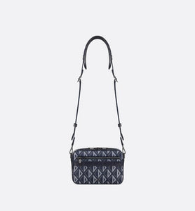 Safari Bag with Strap • Navy Blue CD Diamond Canvas
