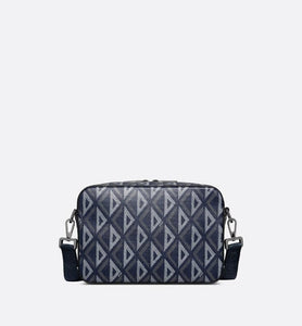 Safari Bag with Strap • Navy Blue CD Diamond Canvas