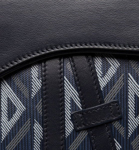 Saddle Bag • Navy Blue CD Diamond Canvas and Smooth Calfskin