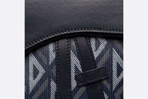 Saddle Bag • Navy Blue CD Diamond Canvas and Smooth Calfskin