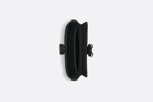 Saddle Pouch with Strap • Black Dior Oblique Jacquard and Grained Calfskin