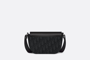 Saddle Pouch with Strap • Black Dior Oblique Jacquard and Grained Calfskin