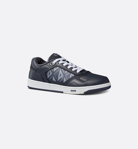 B27 Low-Top Sneaker • Navy Blue Smooth Calfskin and CD Diamond Canvas