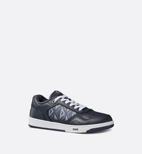 B27 Low-Top Sneaker • Navy Blue Smooth Calfskin and CD Diamond Canvas