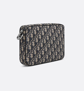 Saddle Triple Pouch • Beige and Black Dior Oblique Jacquard