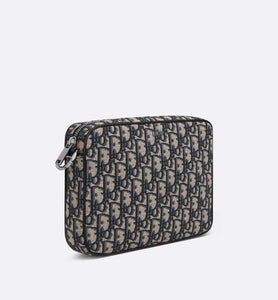 Saddle Triple Pouch • Beige and Black Dior Oblique Jacquard