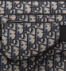 Saddle Triple Pouch • Beige and Black Dior Oblique Jacquard