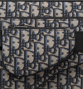 Saddle Triple Pouch • Beige and Black Dior Oblique Jacquard