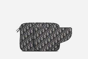 Saddle Triple Pouch • Beige and Black Dior Oblique Jacquard