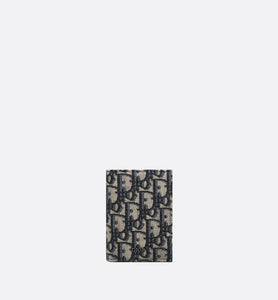 Bi-Fold Card Holder • Beige and Black Dior Oblique Jacquard
