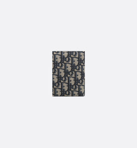 Bi-Fold Card Holder • Beige and Black Dior Oblique Jacquard