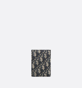 Bi-Fold Card Holder • Beige and Black Dior Oblique Jacquard