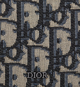 Bi-Fold Card Holder • Beige and Black Dior Oblique Jacquard