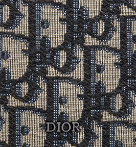 Bi-Fold Card Holder • Beige and Black Dior Oblique Jacquard