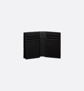 Bi-Fold Card Holder • Beige and Black Dior Oblique Jacquard
