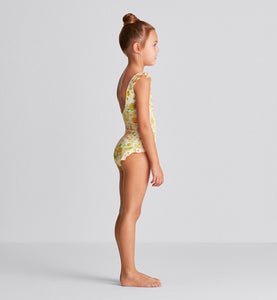 Kid's One-Piece Swimsuit • Technical Fabric with Floral Print