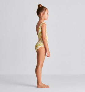 Kid's One-Piece Swimsuit • Technical Fabric with Floral Print