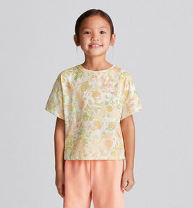 Kid's T-Shirt • Multicolor Cotton Jersey with Floral Print