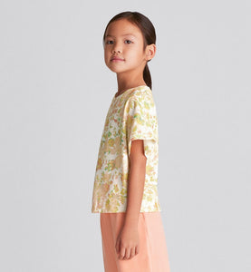 Kid's T-Shirt • Multicolor Cotton Jersey with Floral Print