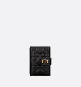 Dior Caro Vertical Card Holder • Black Supple Cannage Calfskin