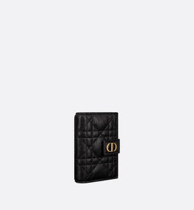 Dior Caro Vertical Card Holder • Black Supple Cannage Calfskin