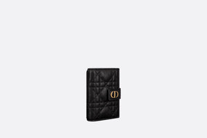 Dior Caro Vertical Card Holder • Black Supple Cannage Calfskin
