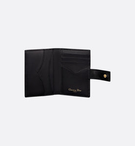 Dior Caro Vertical Card Holder • Black Supple Cannage Calfskin