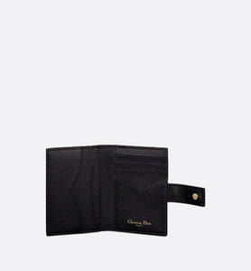 Dior Caro Vertical Card Holder • Black Supple Cannage Calfskin