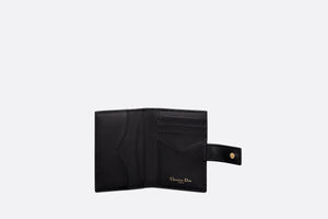 Dior Caro Vertical Card Holder • Black Supple Cannage Calfskin