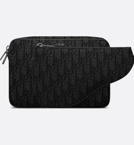 Triple Pouch • Black Dior Oblique Jacquard