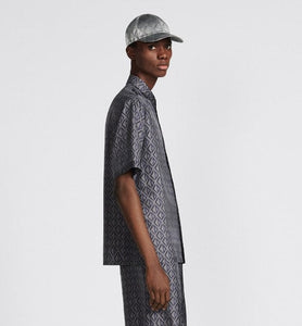 CD Diamond Short-Sleeved Shirt • Deep Gray Silk Twill