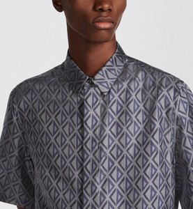 CD Diamond Short-Sleeved Shirt • Deep Gray Silk Twill