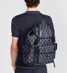 Dior Hit The Road Backpack • Navy Blue CD Diamond Canvas