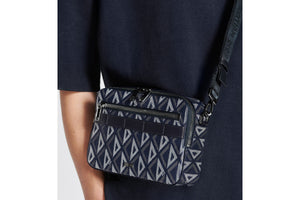 Safari Bag with Strap • Navy Blue CD Diamond Canvas