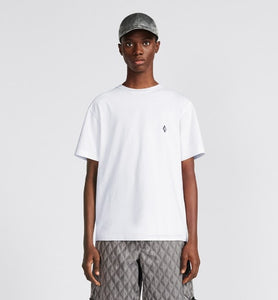 CD Diamond Relaxed-Fit T-Shirt • White Cotton Jersey