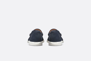 Dior Granville Loafer • Navy Blue Suede with Beige and Black Dior Oblique Jacquard